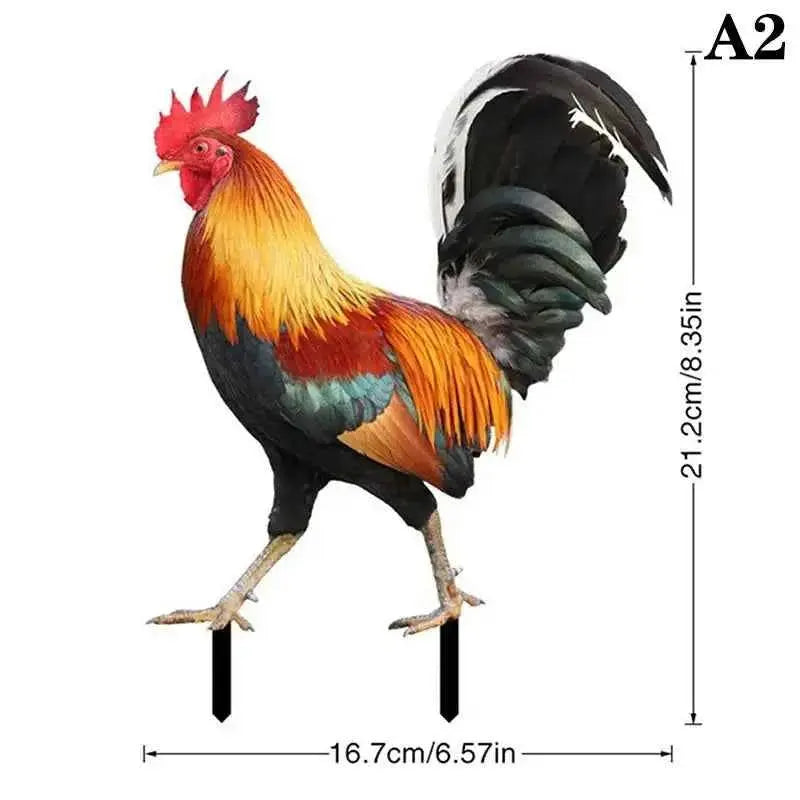 Rooster Statue , Hen Figure Chicken Sculpture For Yard Decor Weatherproof