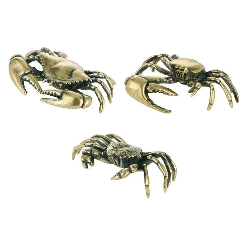 Brass Crab Figurine Artistic Home or Office Table Decoration Vintage Lovely Fish Tank Ornaments Collectable Animal Ornament