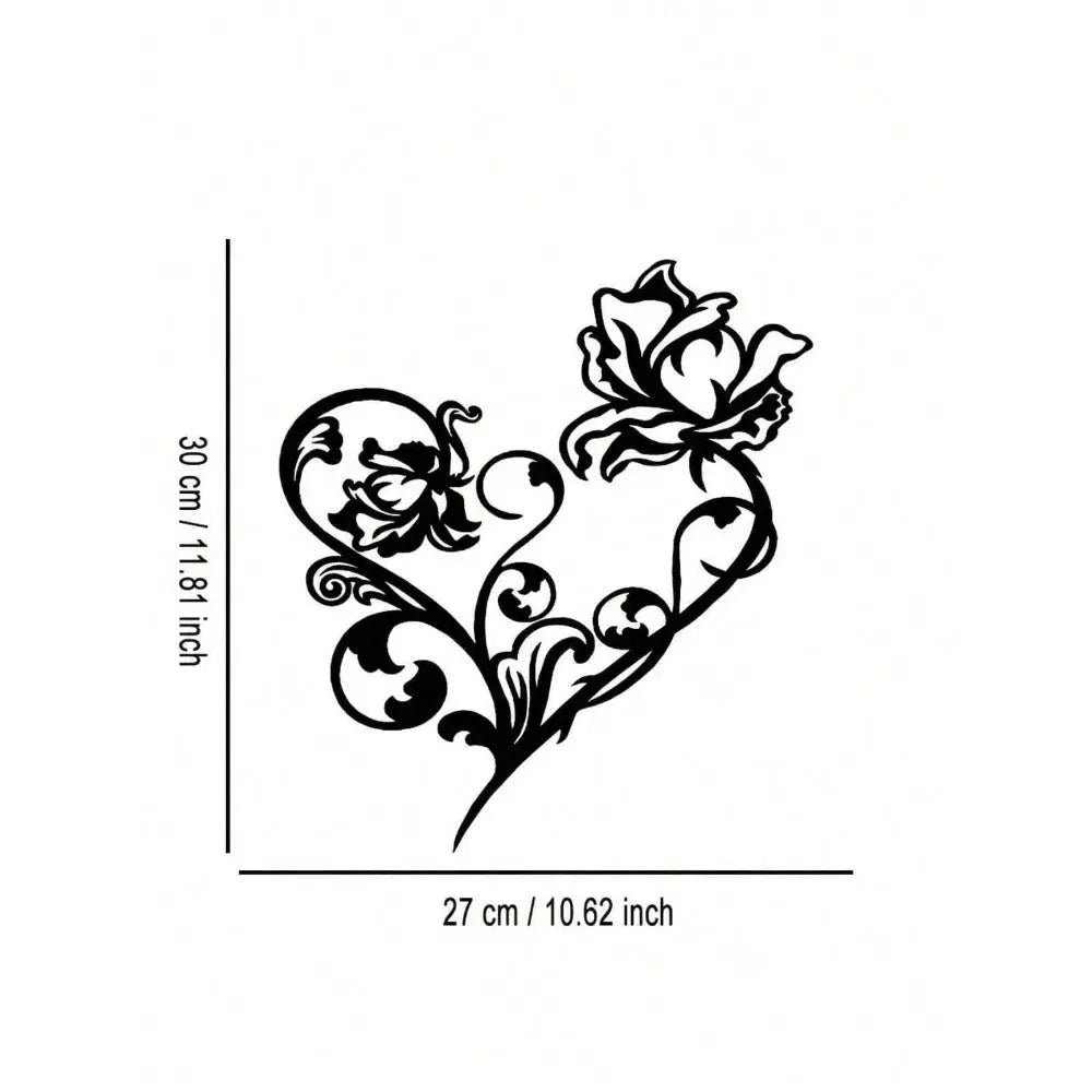 Elegant Black Metal Wall Sign - Abstract Heart Craft for Nature Lovers & Decor Enthusiasts Mayra and Company
