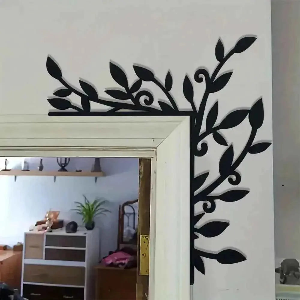 Gardening Decor Metal Plant Door Corner Wall Art - Elegant Iron Home Decor For Living Room Bedroom