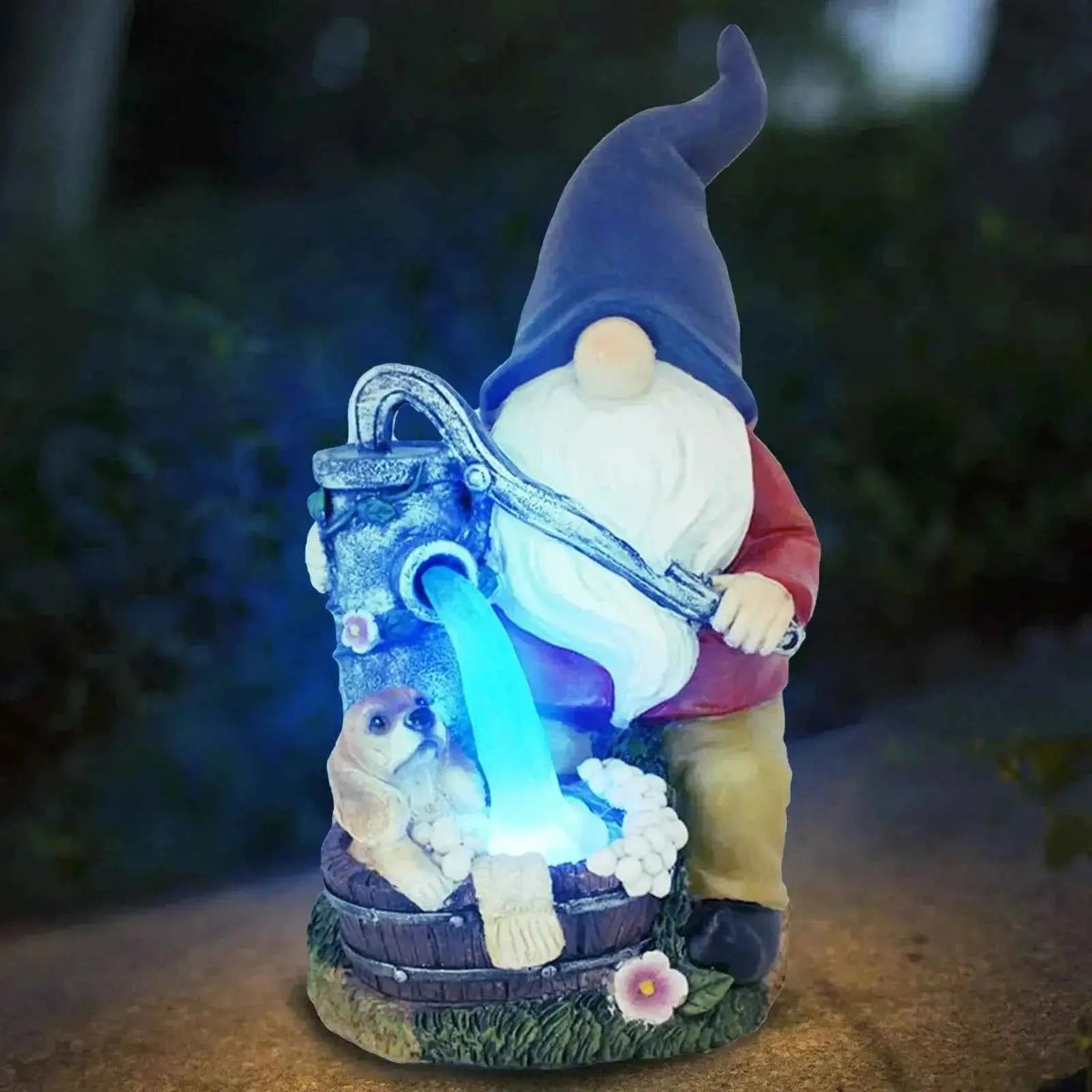 14 Inch Outdoor Garden Dwarf Statue-resin Gnome Statue Lighting Wizard Solar Led Light Welcome Sign Gnome Yard Lawn Large Figurine