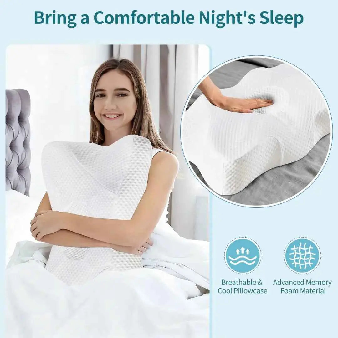 2 Pack Memory Foam Pillow, A Cooling Type Sleep Pillow Designed