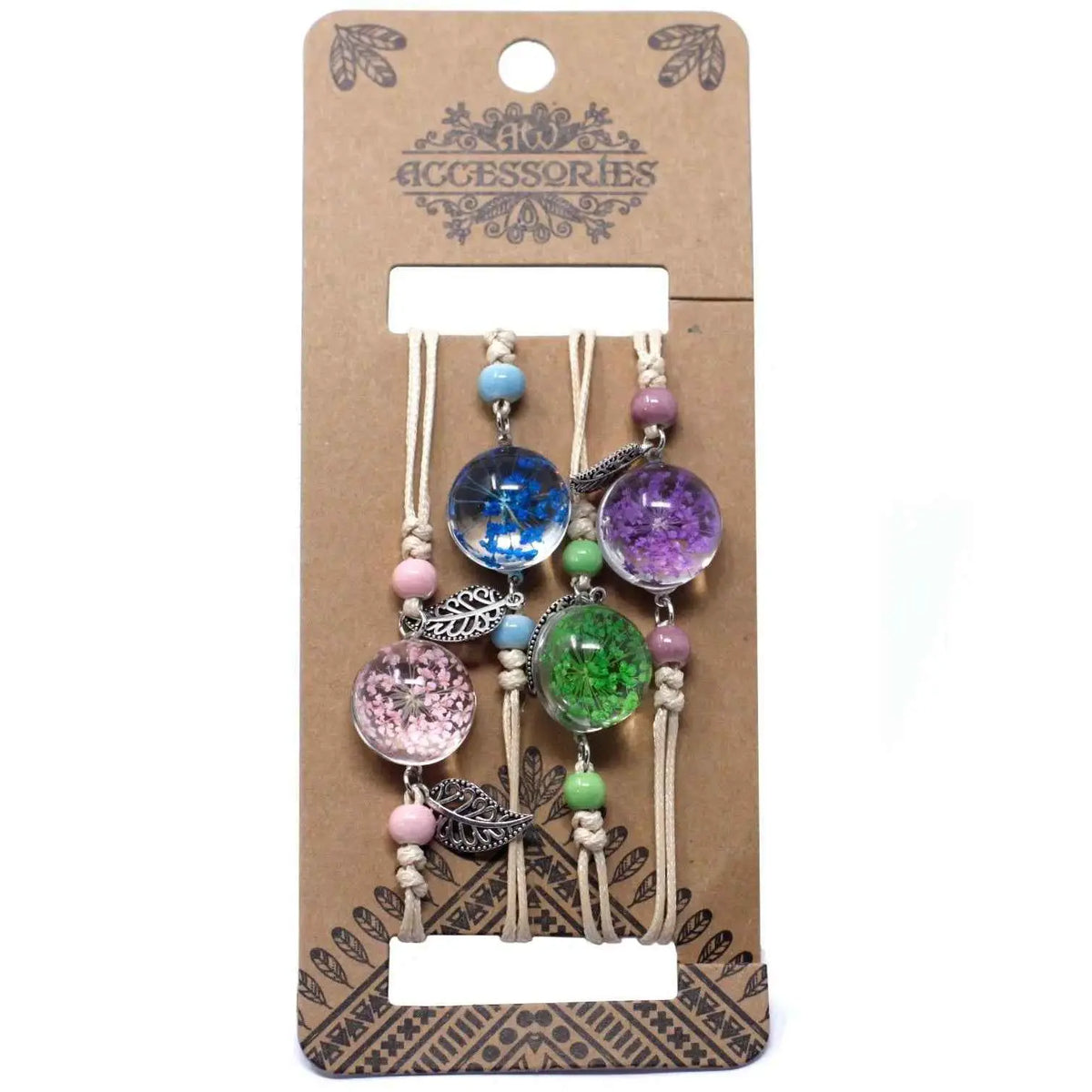 Pressed Flowers-Pretty Flower and Leaf Bracelet