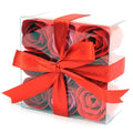 Set Of 9 Soap Flowers-Red Roses