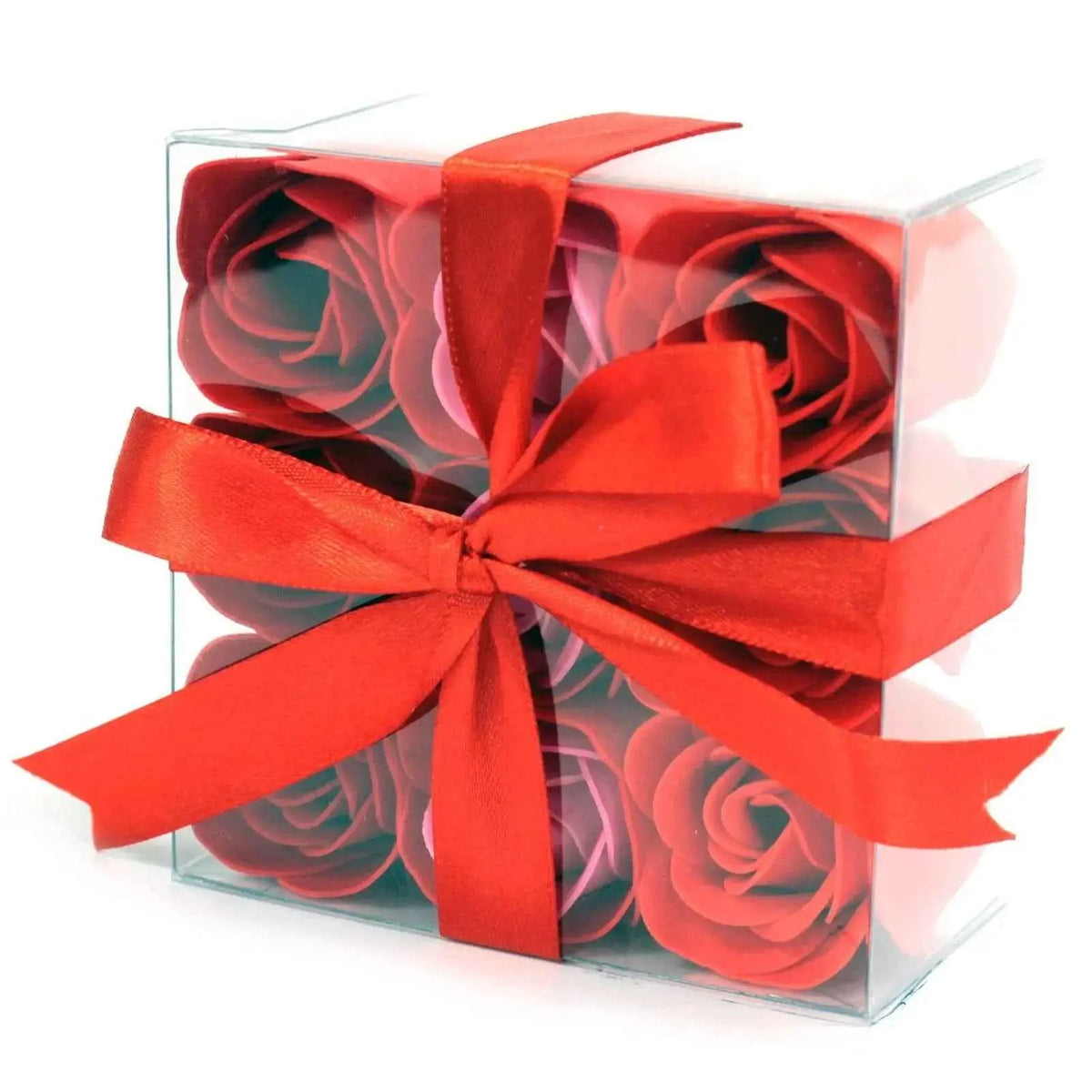 Set Of 9 Soap Flowers-Red Roses