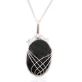1X Cascade Wrapped Gemstone Necklace- Raw Black Onyx