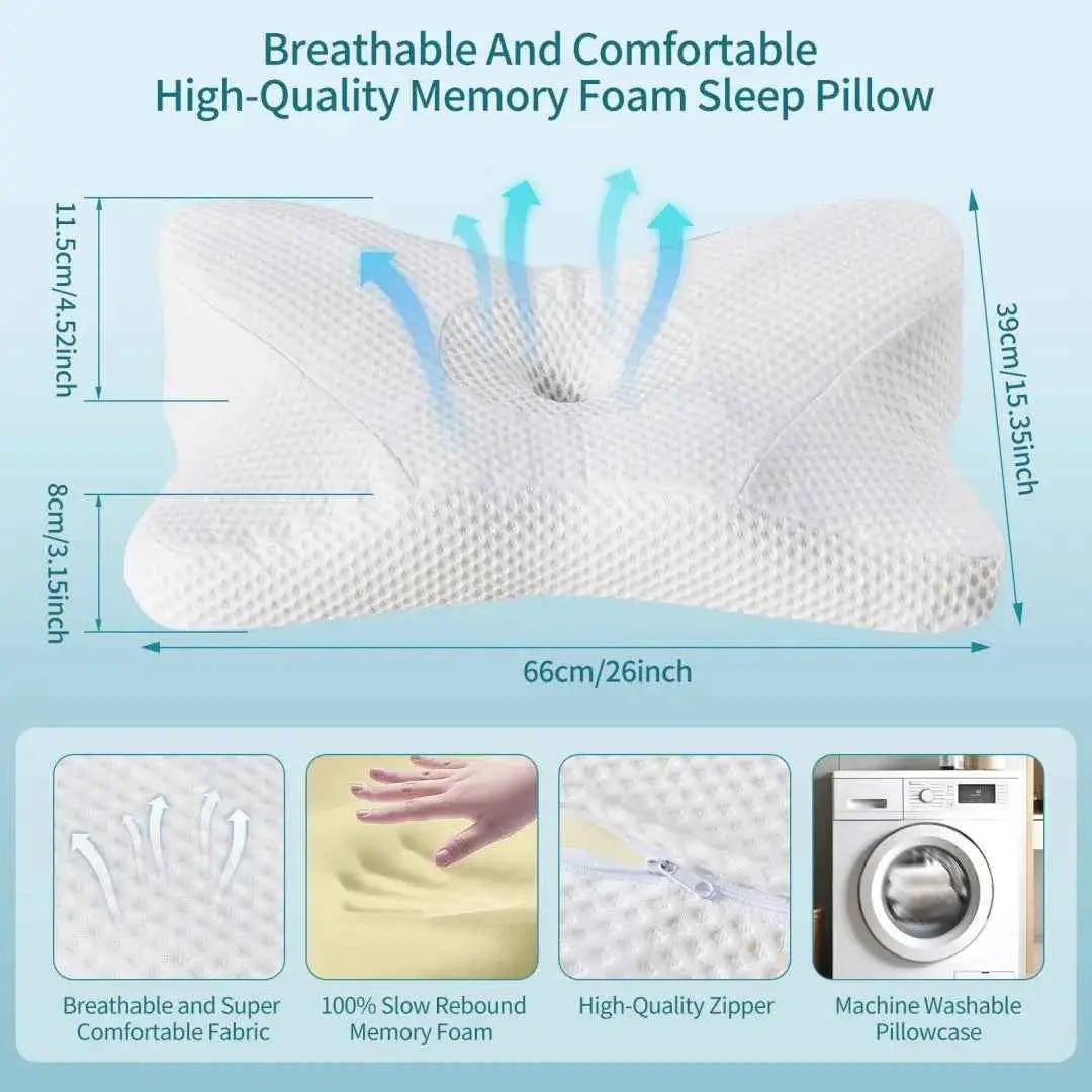 2 Pack Memory Foam Pillow, A Cooling Type Sleep Pillow Designed