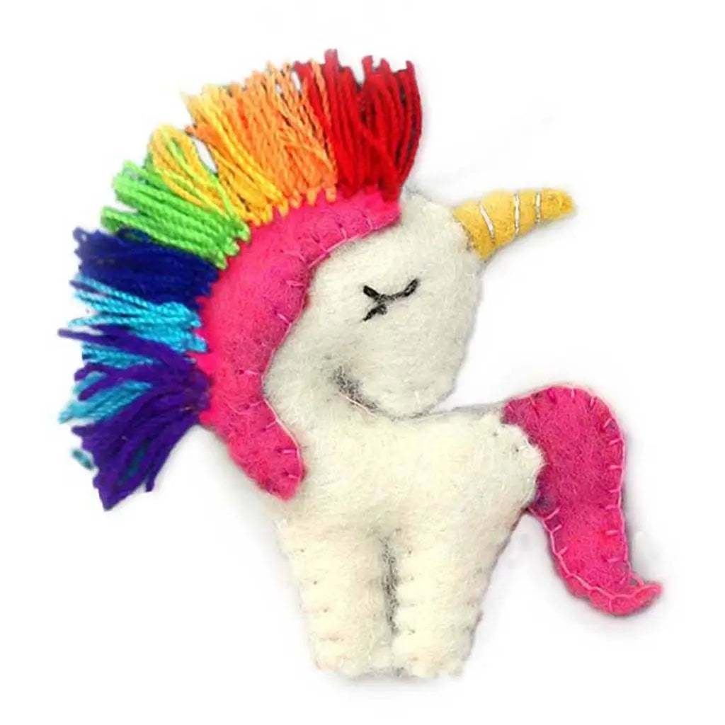 Unicorn Felt Ornament with Rainbow Colors - Global Groove (H) Global Groove (H)