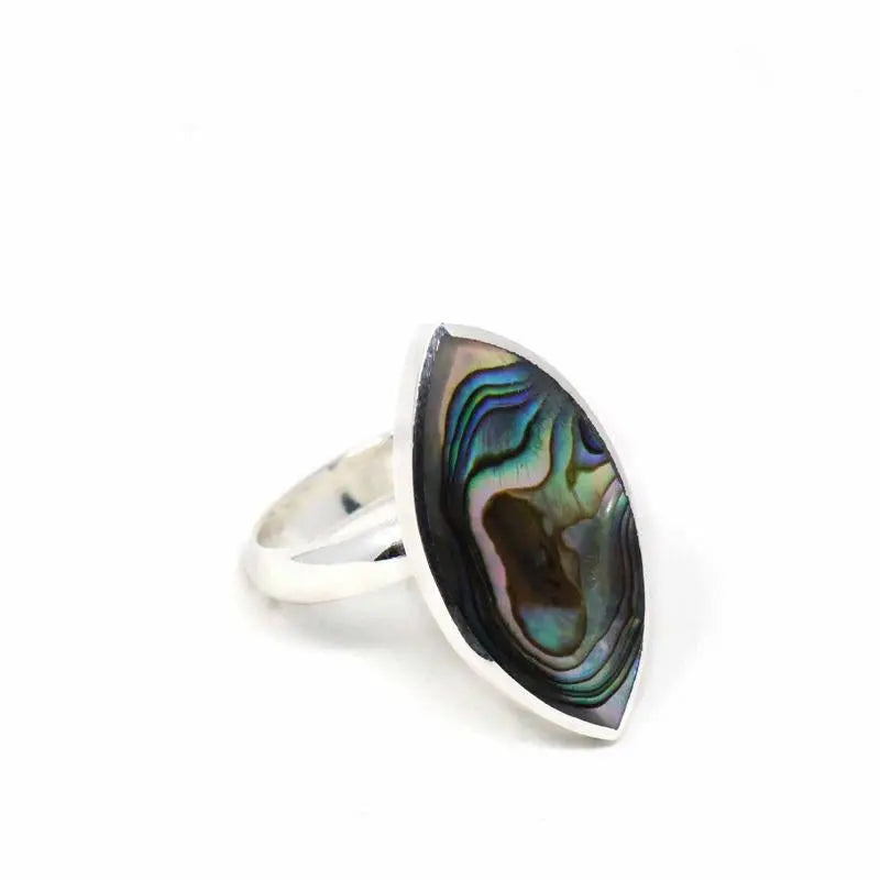 Ring, Abalone and Silver Ellipse Artisana