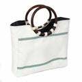 Firehose Wood Handled White Bag Beaurer Creations