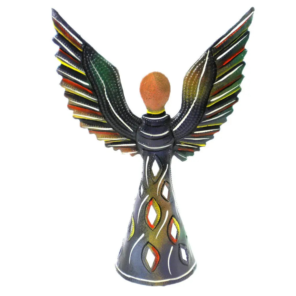 Hand Painted 9 Inch Standing Metal Angel - Croix des Bouquets (H) Croix des Bouquets (H)