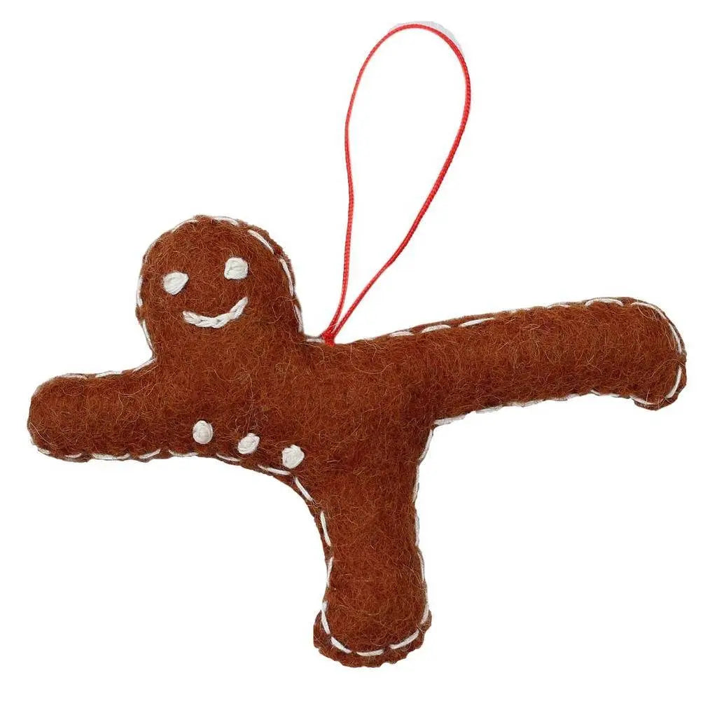 Gingerbread Yogi Felt Ornament - Airplane Pose - Global Groove (H) Global Groove (H)
