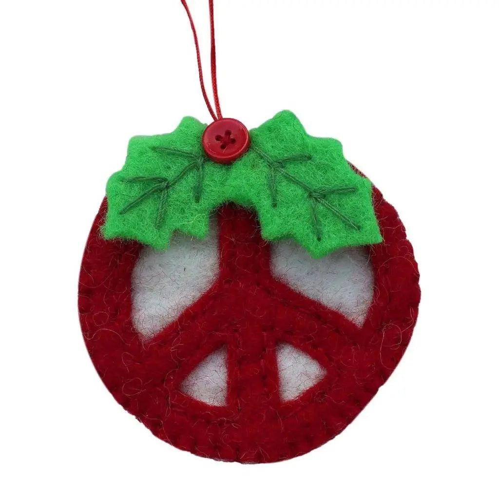 Red Peace Sign Ornament - Global Groove (H) Global Groove (H)