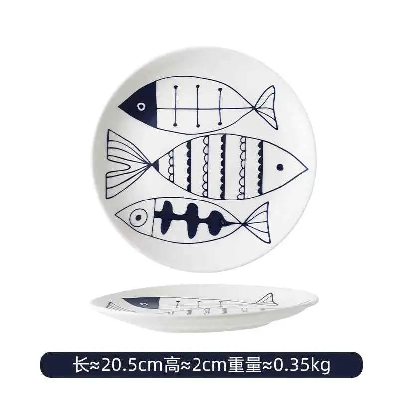 Home hand-painted ceramic plates, shallow plates, restaurant Western plates, breakfast plates, fruit plates, sk planes