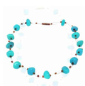 Floating Stone & Maasai Bead Necklace, Turquoise Aquamarine